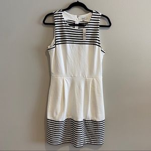 Madewell White and Black Striped Dress